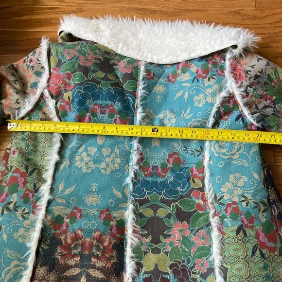 NWT Johnny Was Biya Printed Suede Floral Coat-Size Small - Picture 8 of 10